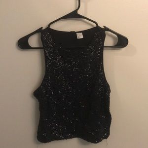 **NEW** sequin black crop top (size M) 🖤